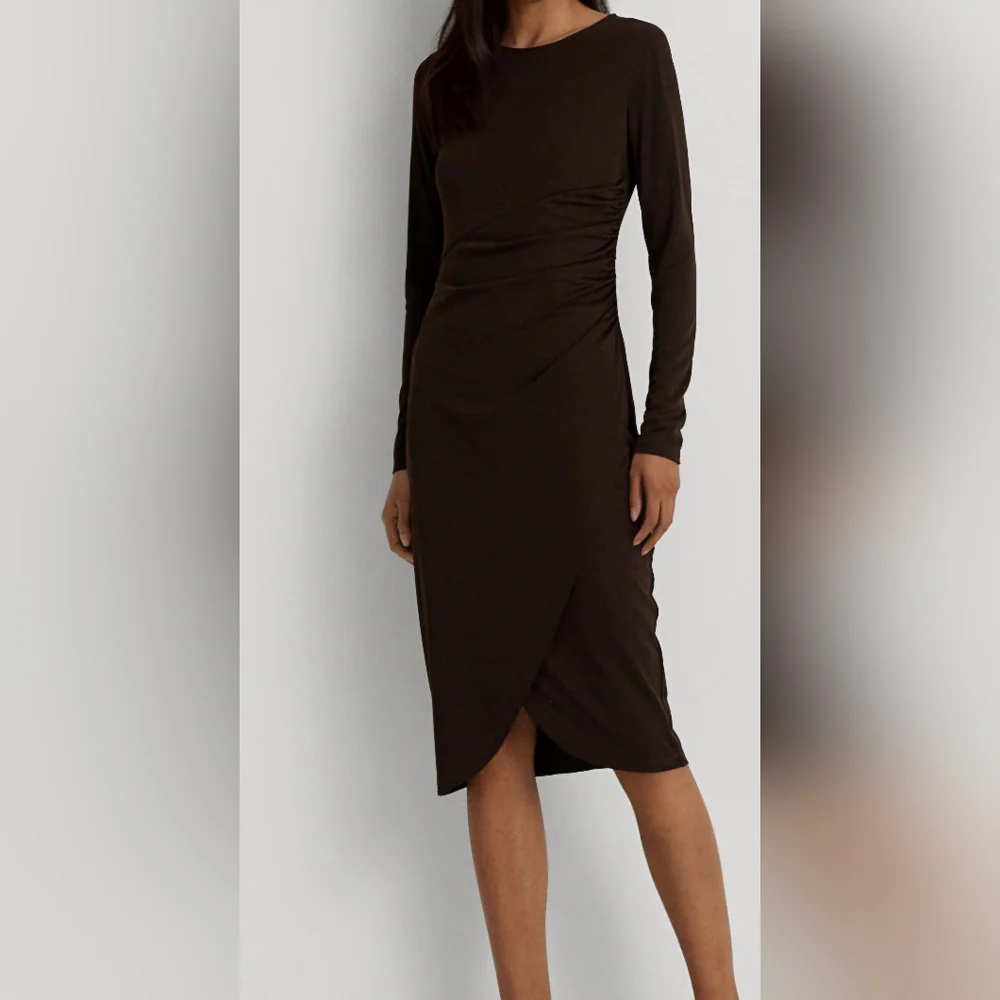 Lauren Ralph Lauren Women's Stretch Jersey Long-Sleeve Dress, Size 6 - Picture 1 of 15